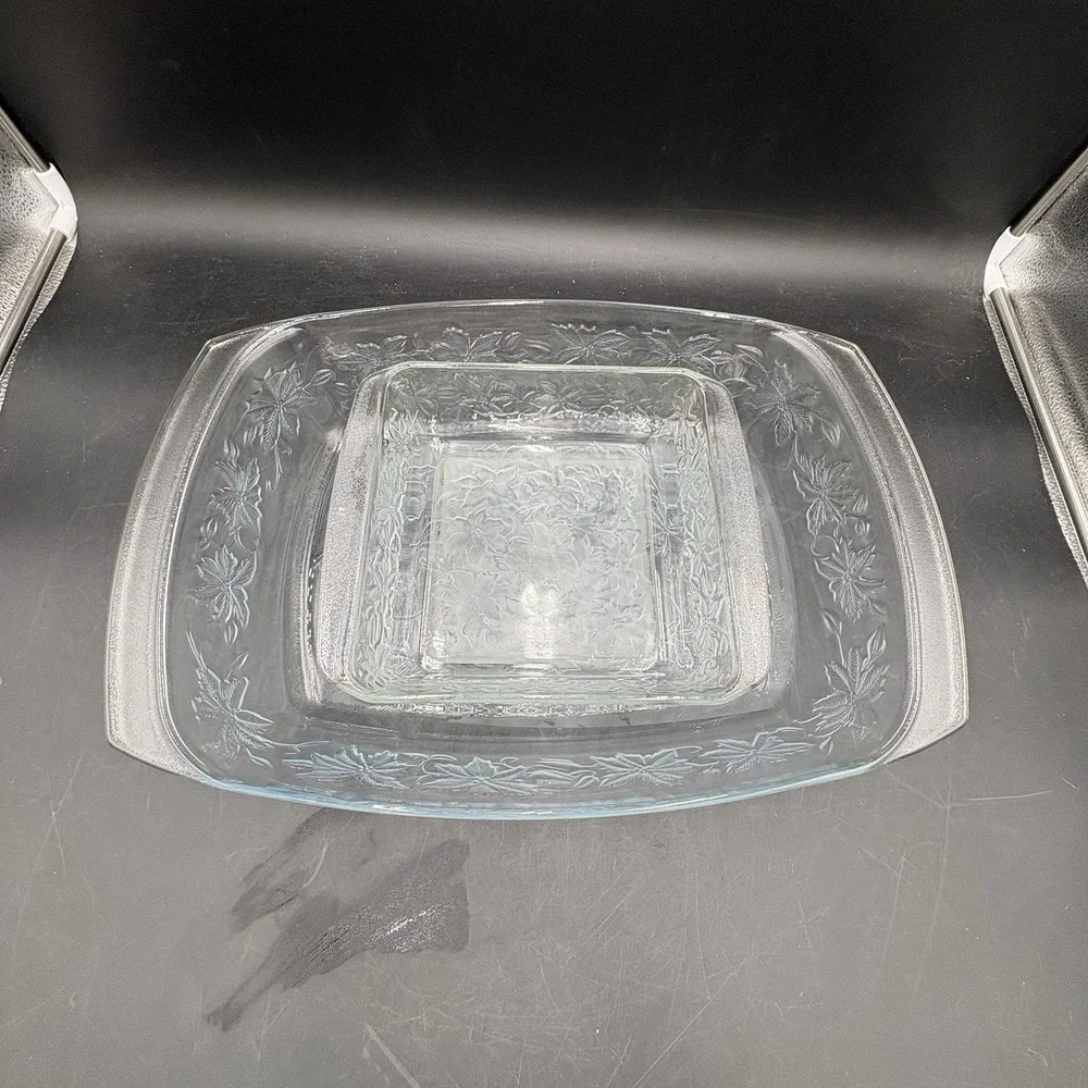 Vtg 2 Princess House Exclusive Fantasia Crystal Baking Dishes No Broiler Use